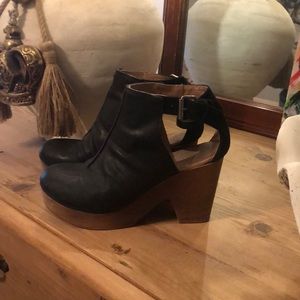Free People Clog with Wooden Wedge